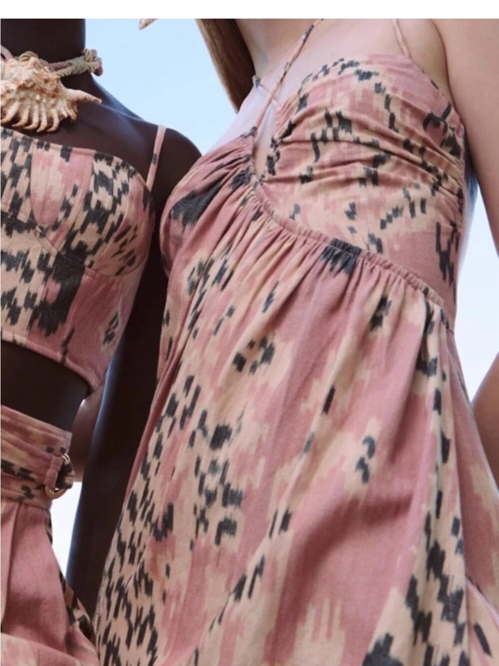 Ulla Johnson Imara Pink Ikat-Print Spaghetti Strap Midi Dress, 2 - Picture 5 of 5